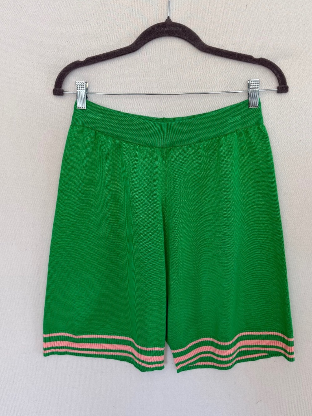 IVY STOREHOUSE Women’s XL Green Pink Stripes Knit Sweater Shorts